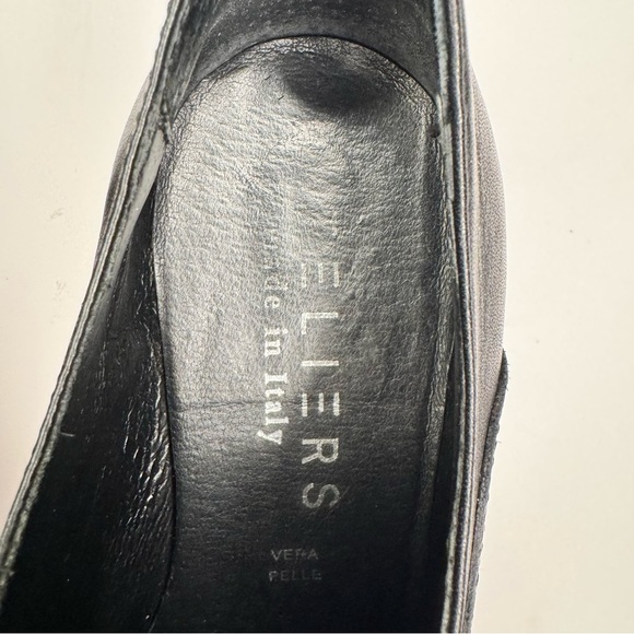 Atelier Women’s Barton Black & Tan Italian Leather Platform Penny Loafers Sz 38 - Picture 3 of 14